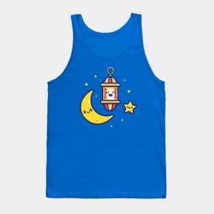 Cute Lamp Lantern With Moon And Star Tank Top